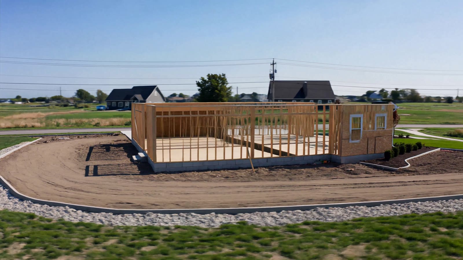 Storten van fundering voor moderne villa
